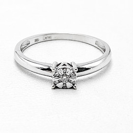 Кольцо из белого золота с белыми бриллиантами 01-200789797