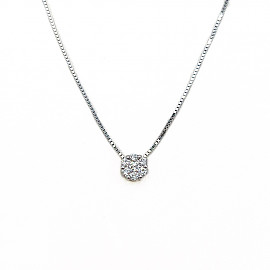 Золоте кольє у білому кольорі з білими діамантами 01-200806097