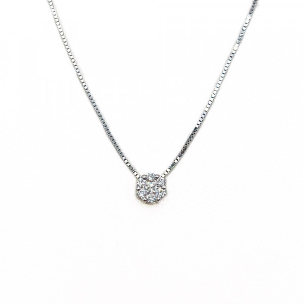 Золоте кольє у білому кольорі з білими діамантами