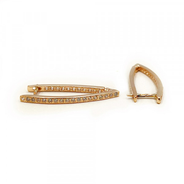 Сережки з червоного золота з цирконом