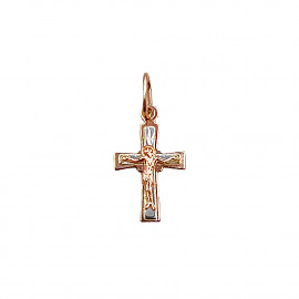 Крестик из красного с белым золота 01-200841597