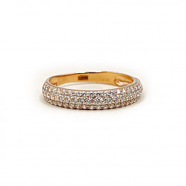 Каблучка з червоного золота з цирконом 01-200856997