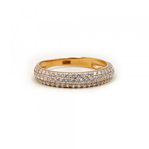 Каблучка з червоного золота з цирконом