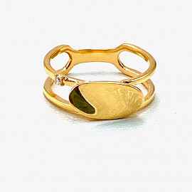 Каблучка з золота у червоному кольорі з жовтим діамантом 01-200876297