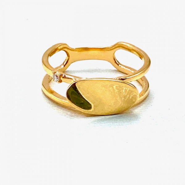 Каблучка з золота у червоному кольорі з жовтим діамантом