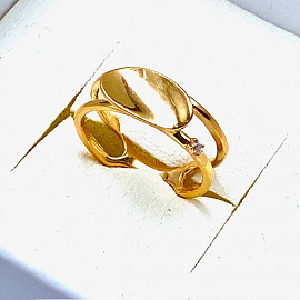 Каблучка з золота у червоному кольорі з жовтим діамантом