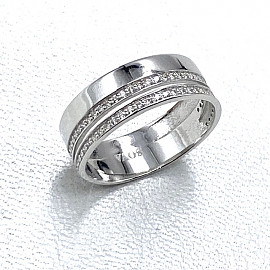 Обручка з золота з жовтими діамантами