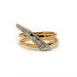 Золотое кольцо с желтыми бриллиантами 01-200888997