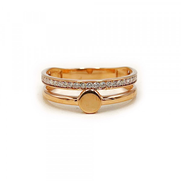 Золота каблучка у червоному кольорі з цирконом