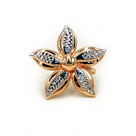 Каблучка з золота червоного з білим кольору 01-200900497