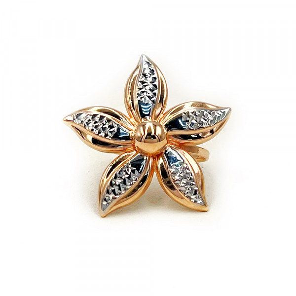 Каблучка з золота червоного з білим кольору