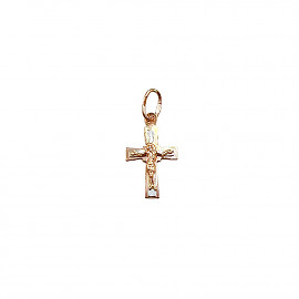 Крестик из красного с белым золота 01-200997697