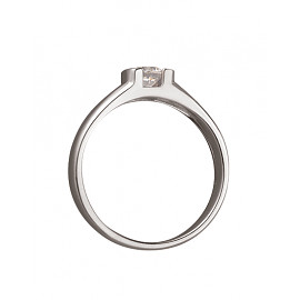 Золотое кольцо в белом цвете с цирконом