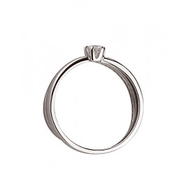 Золотое кольцо в белом цвете с цирконом