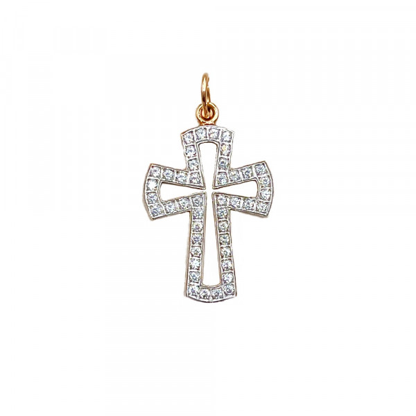 Хрестик з золота з цирконом