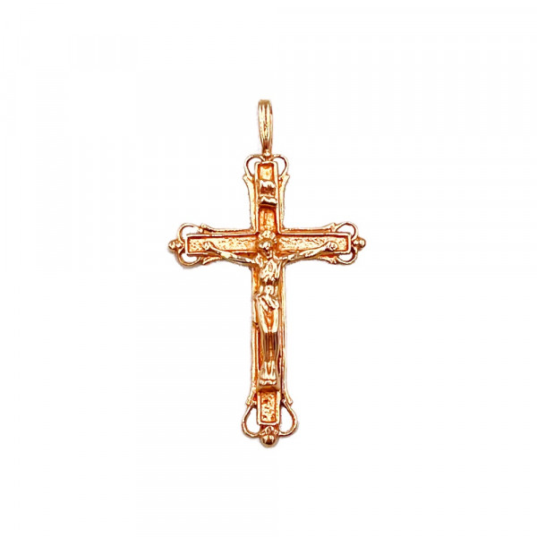 Золотой крестик красного цвета