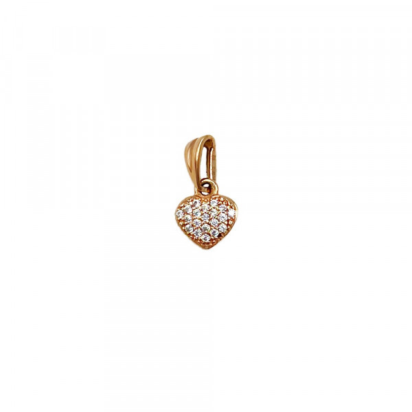 Золотой кулон в красном цвете с цирконом