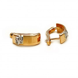 Серьги из красного с белым золота с желтыми бриллиантами 01-200458998