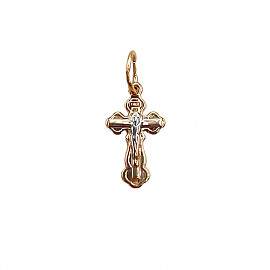 Крестик из золота в красном с белым цвете 01-200786298