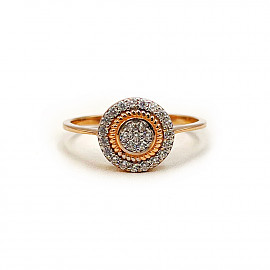 Каблучка з червоного золота з цирконом 01-200794298