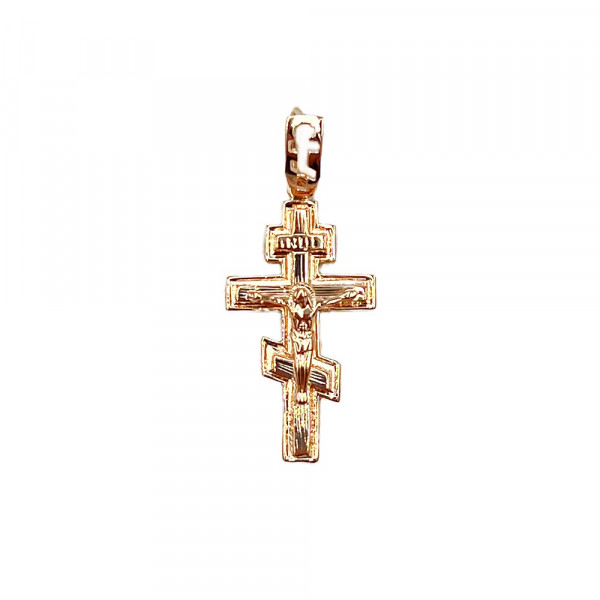 Золотий хрестик у червоному кольорі