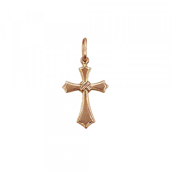 Хрестик з золота у червоному кольорі