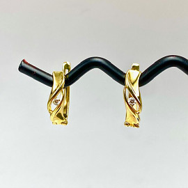 Сережки з золота жовтого кольору з жовтими діамантами 01-200876298