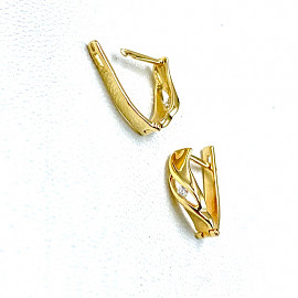 Сережки з золота жовтого кольору з жовтими діамантами