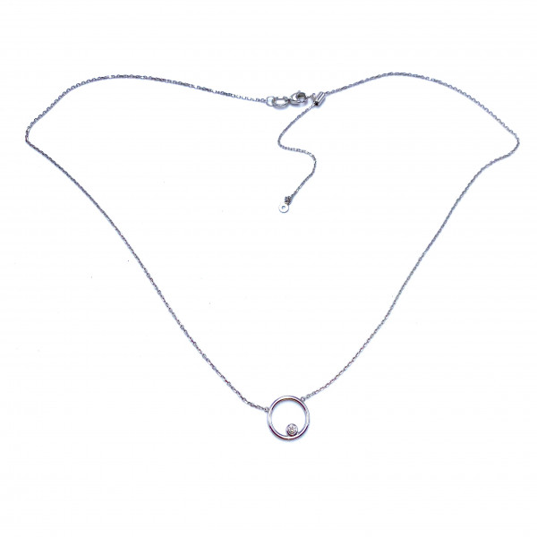 Кольє з білого золота з білим діамантом