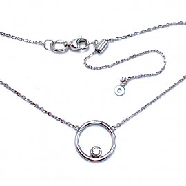 Кольє з білого золота з білим діамантом