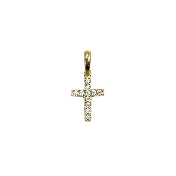 Золотий хрестик з цирконом