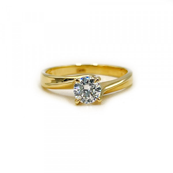 Каблучка з жовтого золота з цирконом