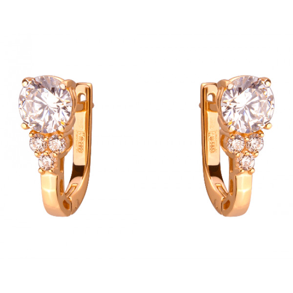 Золоті сережки з цирконом