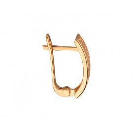 Золотые серьги красного цвета с цирконом