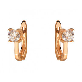 Сережки з золота у червоному кольорі з цирконом 01-200129999