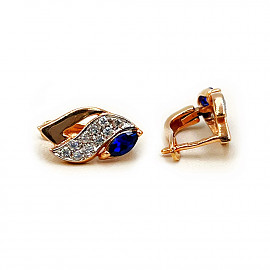 Сережки з золота з цирконом 01-200222299