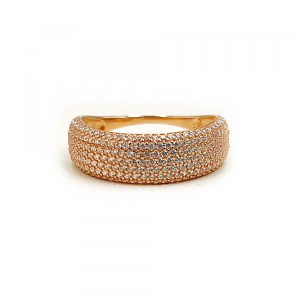 Золота каблучка червоного кольору з цирконом