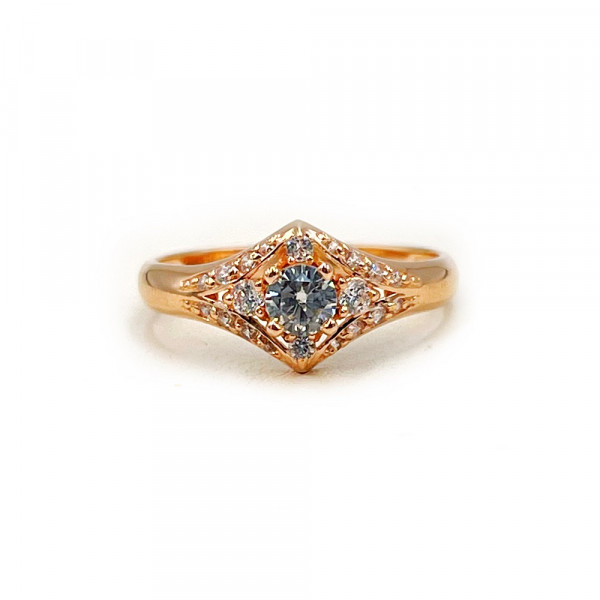 Каблучка з золота червоного кольору з цирконом