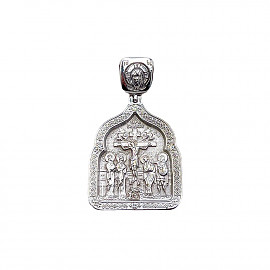 Золотий кулон у білому кольорі з жовтими діамантами 01-200900499