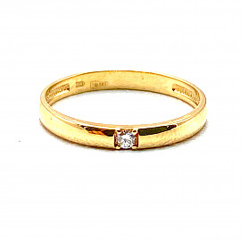 Кольцо из золота красного цвета с желтым бриллиантом 01-200915099