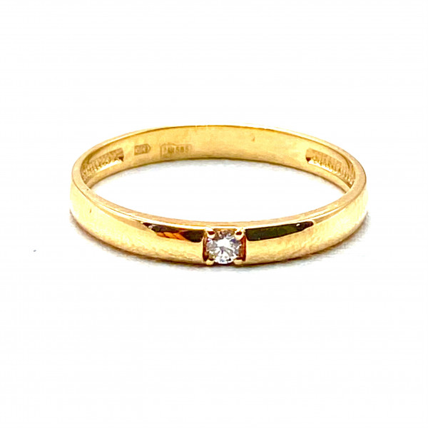 Кольцо из золота красного цвета с желтым бриллиантом