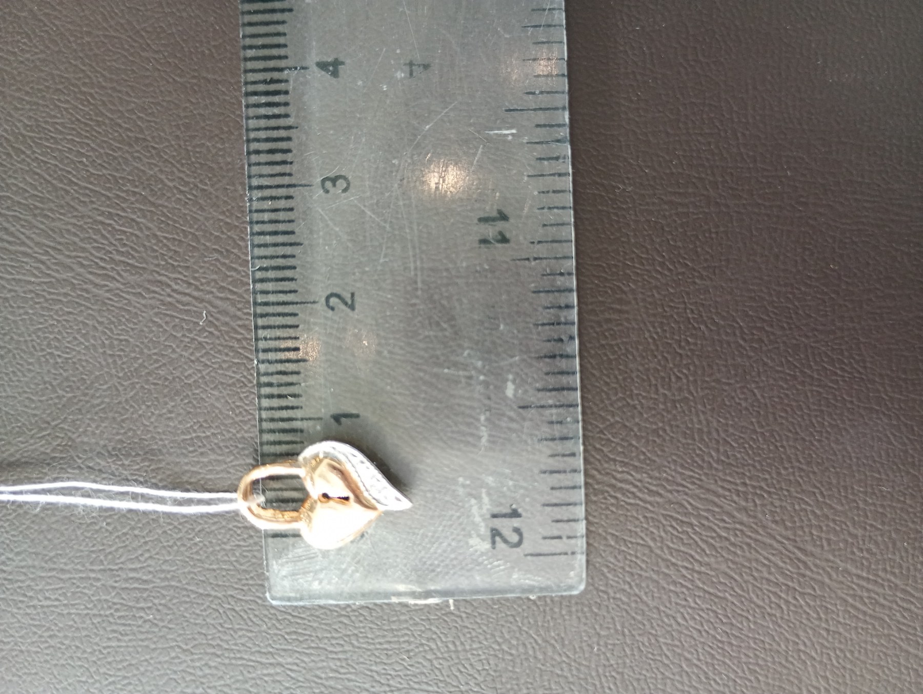 Кулон з золота з цирконом «Серце»